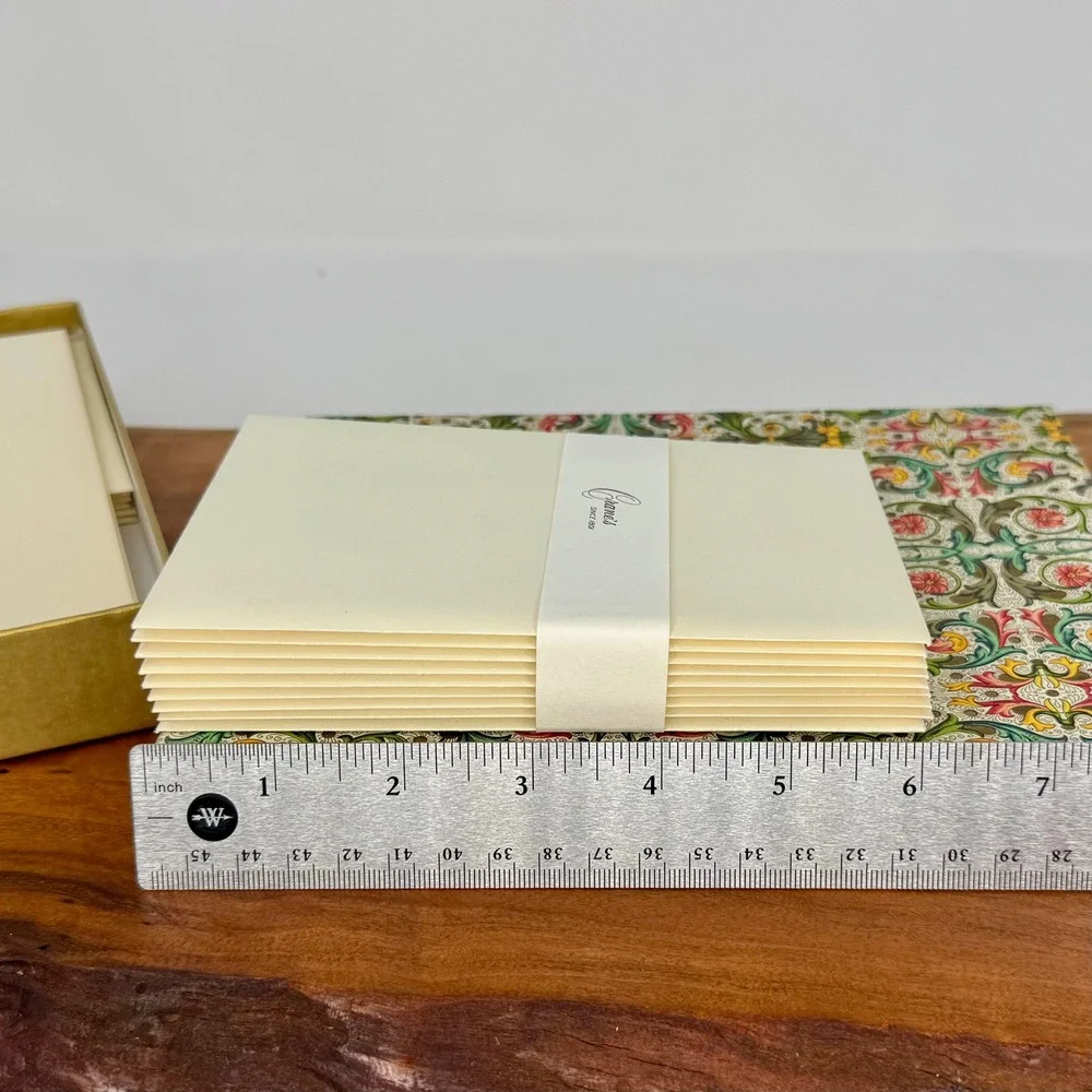 Crane & Co Stationery Set of 15 Florentine Floral Lined Envelopes 100% Cotton
